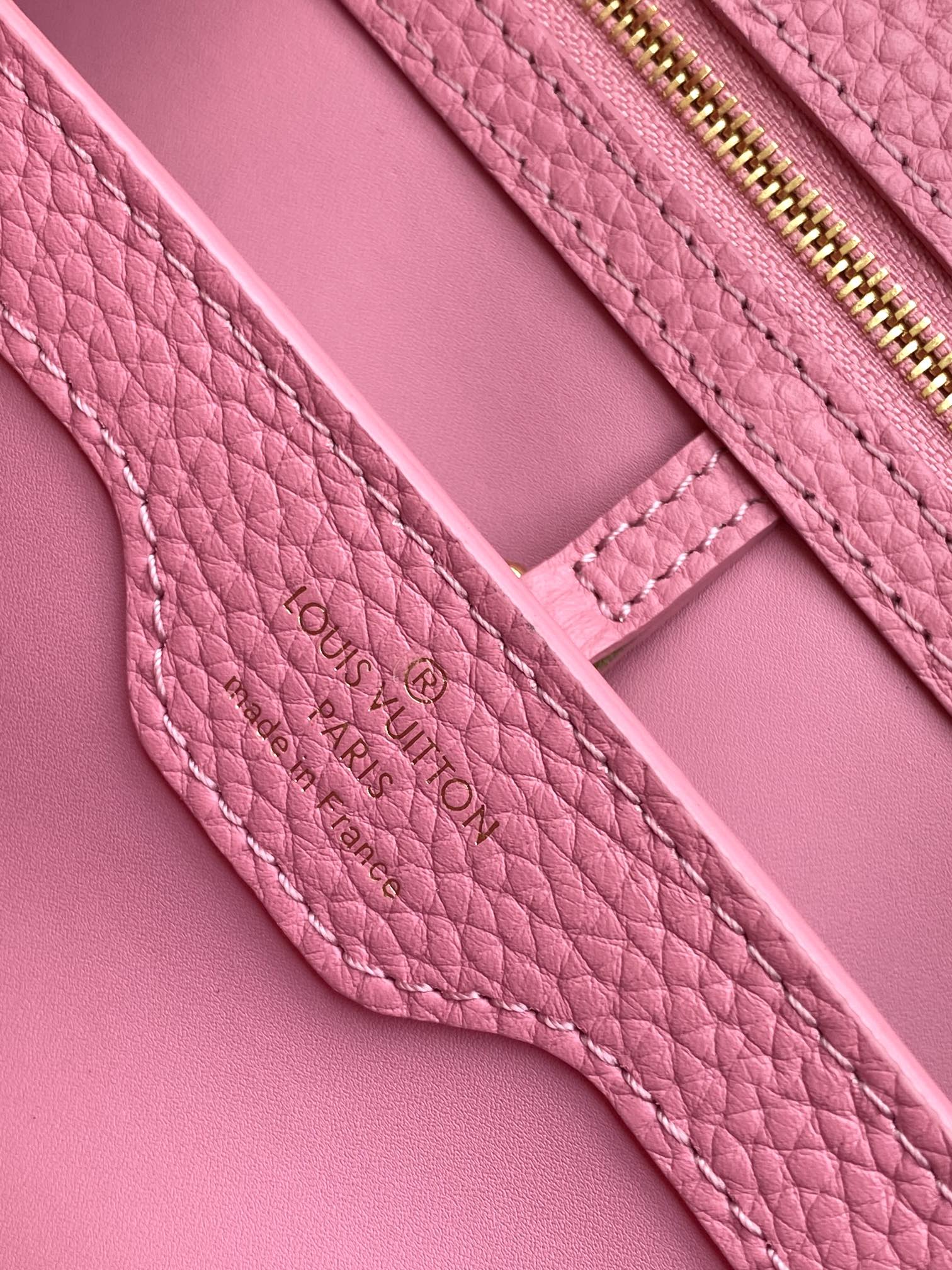 LOUIS VUITTON CAPUCINES MINI 21 IN MARSHMALLOW PINK TAURILLON GOLD HARDWARE