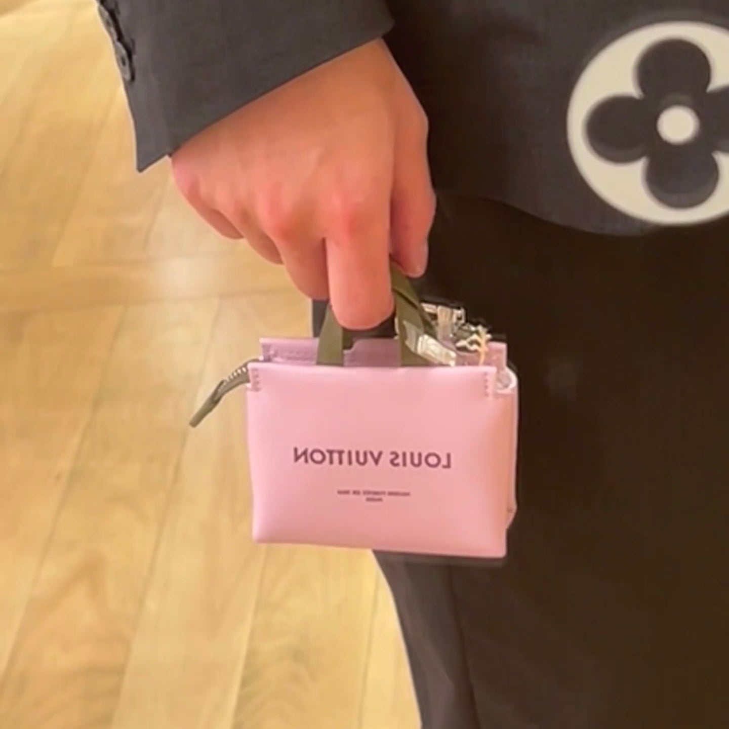 LOUIS VUITTON LV 25S MINI SHOPPER BAG CHARM IN PINK CALFSKIN