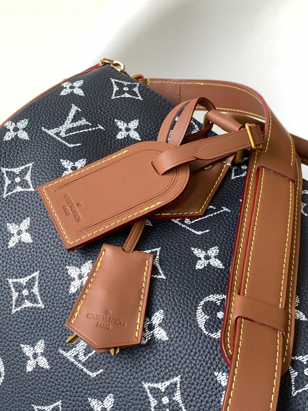 LOUIS VUITTON LV 25S SPEEDY BANDOULIÈRE BAG 40 IN CHARCOAL BLUE CALFSKIN GOLD HARDWARE
