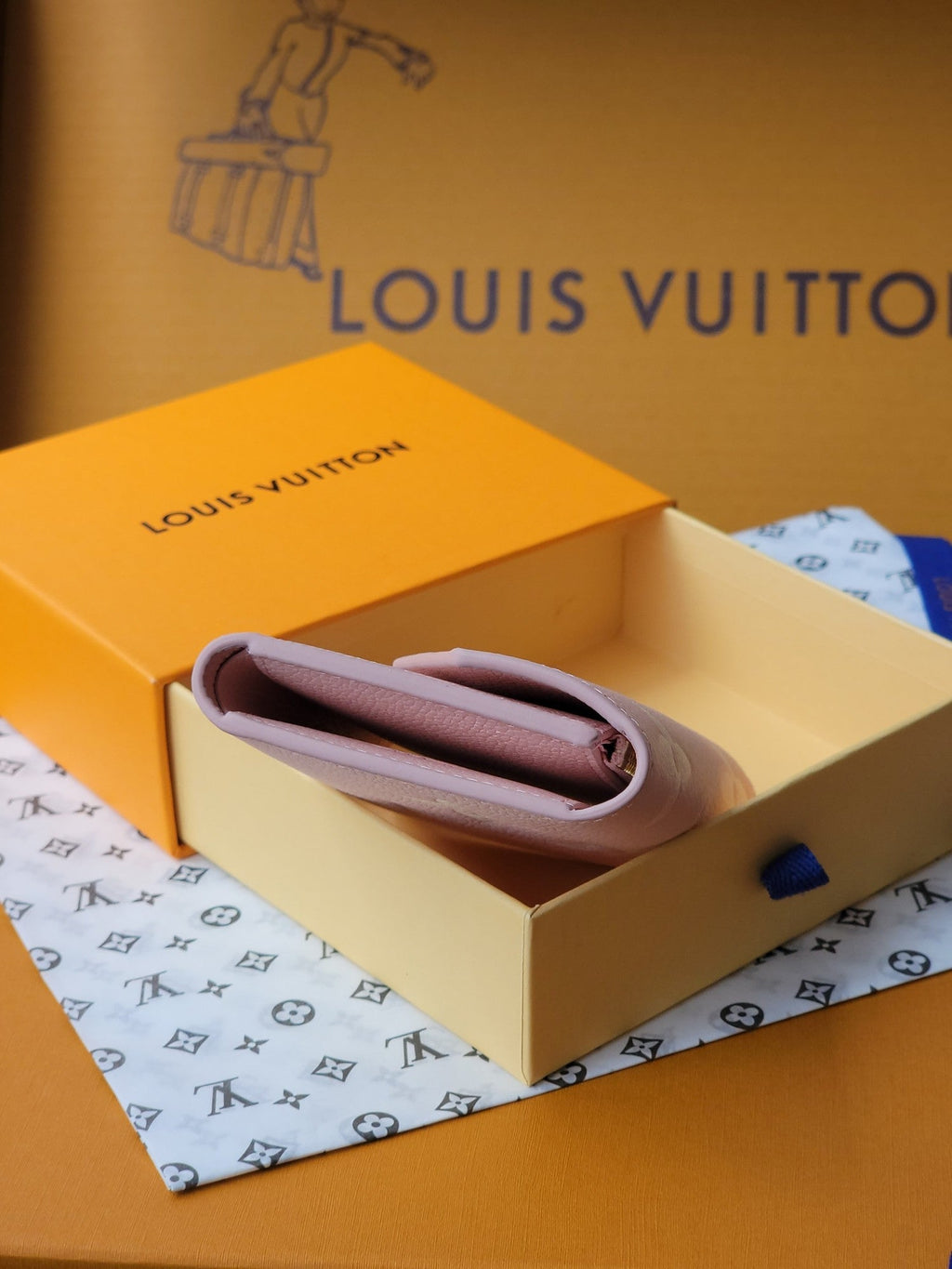 LOUIS VUITTON VICTORINE WALLET 12 IN LIGHT PINK MONOGRAM EMPREINTE CALFSKIN