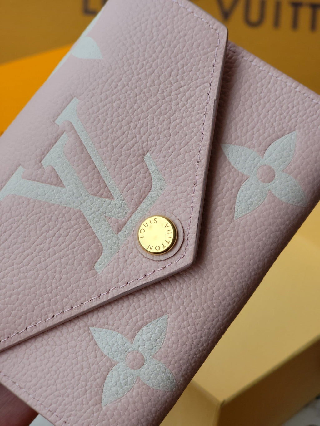 LOUIS VUITTON VICTORINE WALLET 12 IN LIGHT PINK MONOGRAM EMPREINTE CALFSKIN