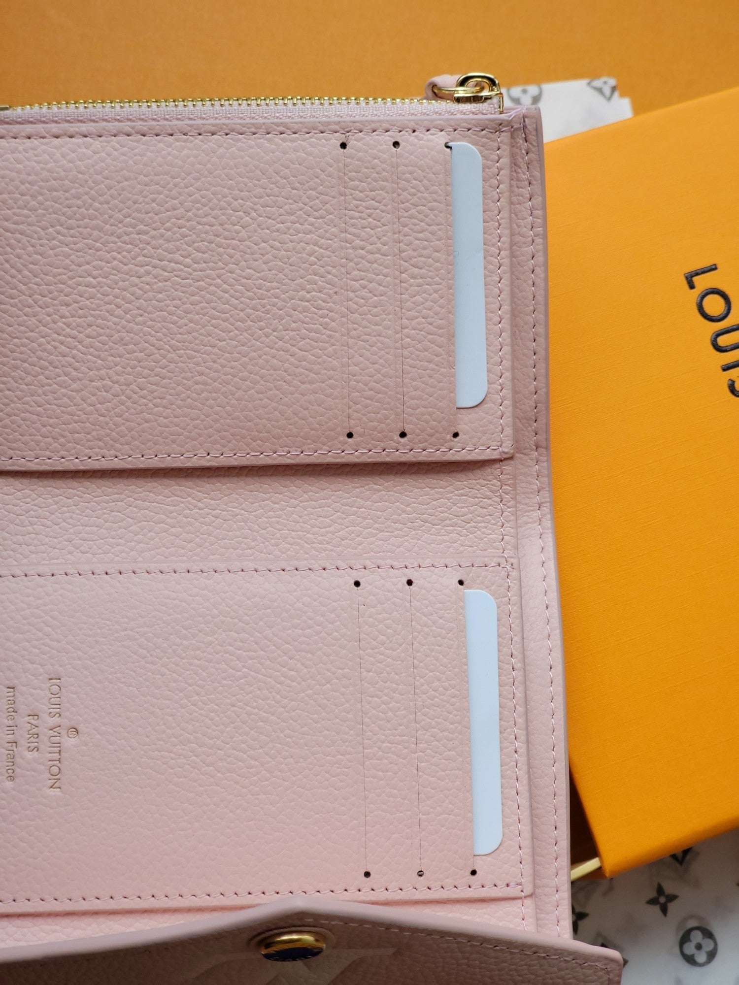 LOUIS VUITTON VICTORINE WALLET 12 IN LIGHT PINK MONOGRAM EMPREINTE CALFSKIN