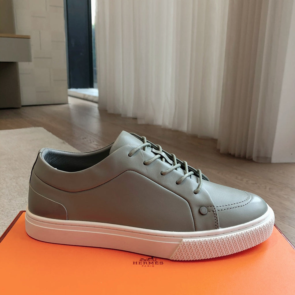 HERMES IRWIN SNEAKER LIGHT GRAY CALFSKIN