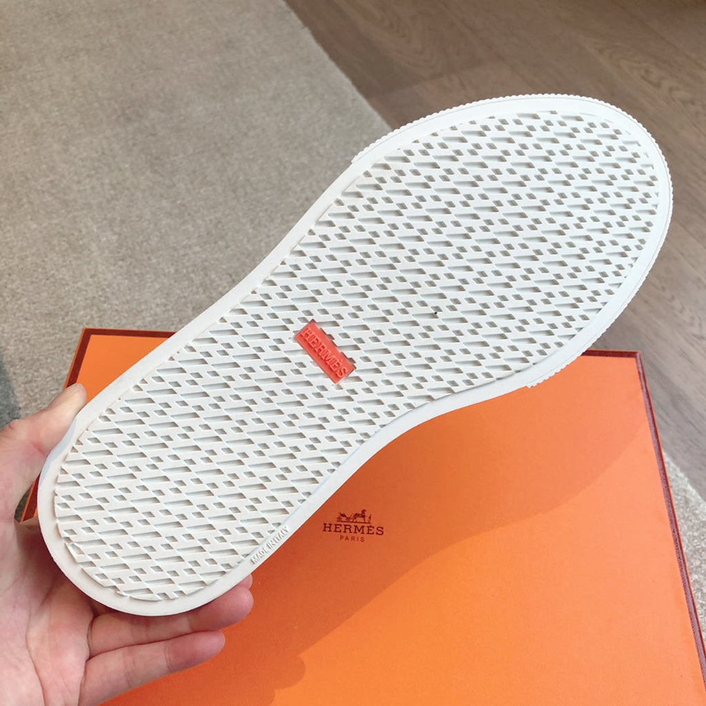 HERMES IRWIN SNEAKER LIGHT GRAY CALFSKIN