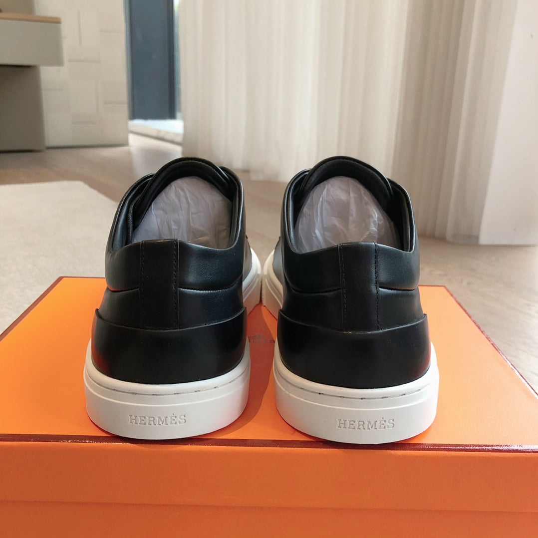 HERMES IRWIN SNEAKER BLACK CALFSKIN