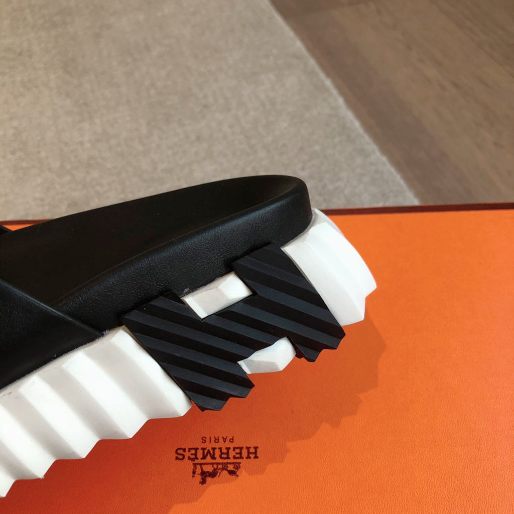 HERMES INFRA SANDAL BLACK CALFSKIN