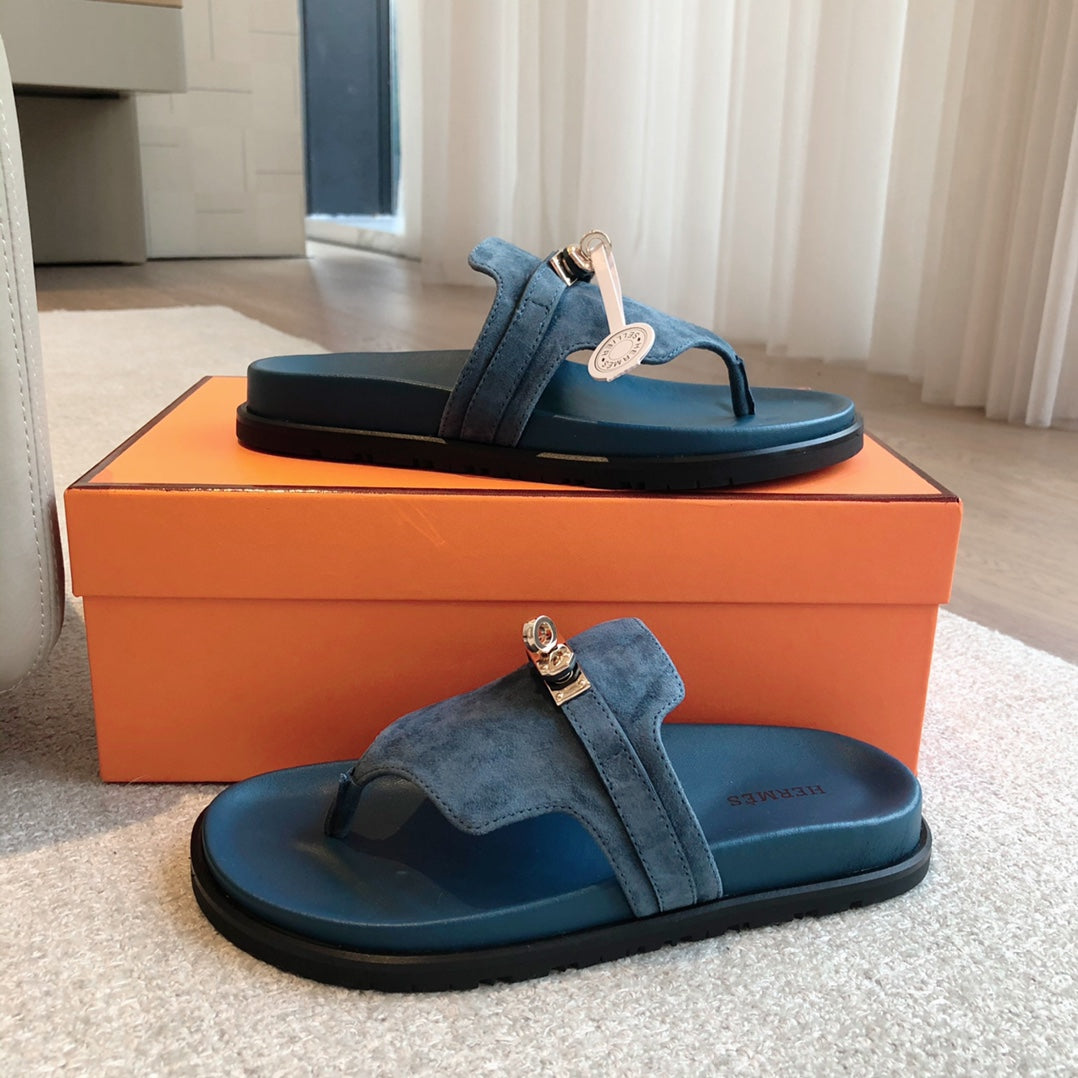 HERMES EMPIRE SANDAL AEGEAN SUEDE