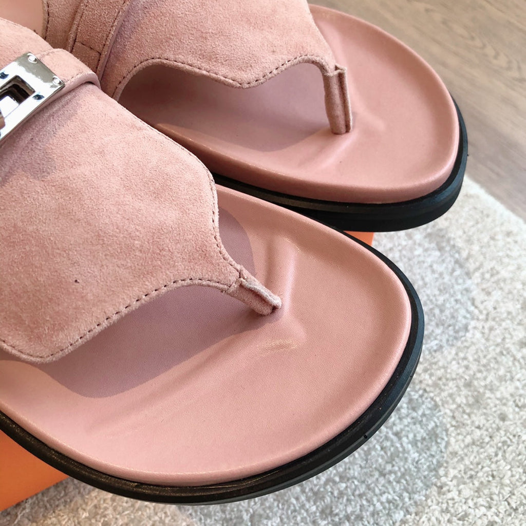 HERMES EMPIRE SANDAL LIGHT PINK SUEDE