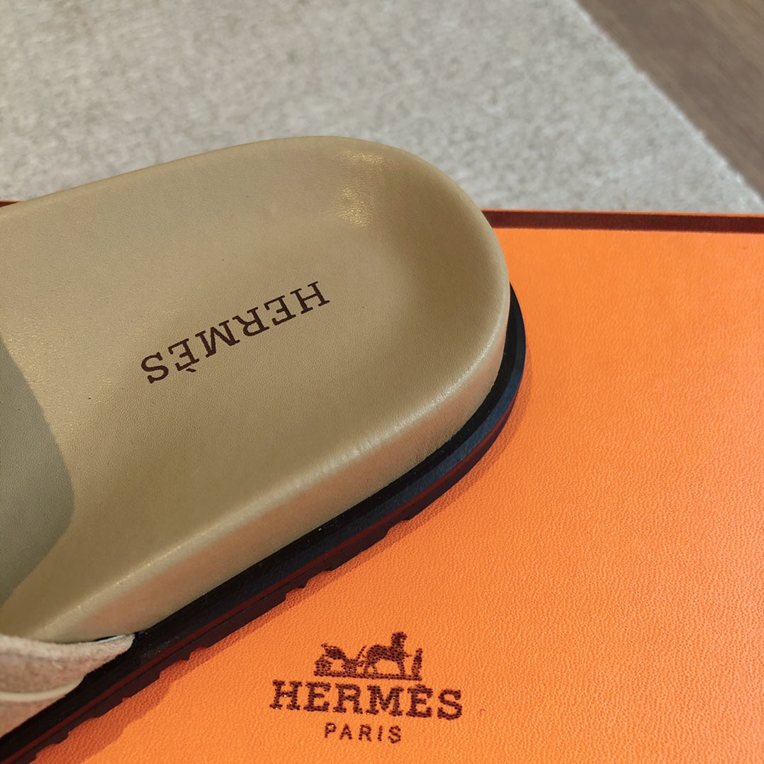 HERMES EMPIRE SANDAL PEANUT SUEDE