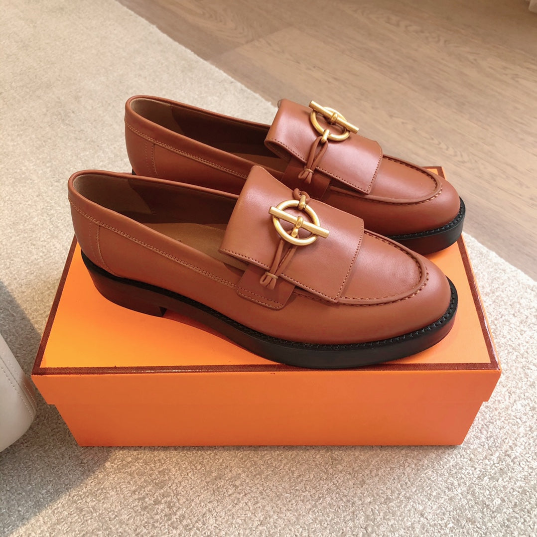 HERMES IMPACT LOAFER 25 CARAMEL CALFSKIN