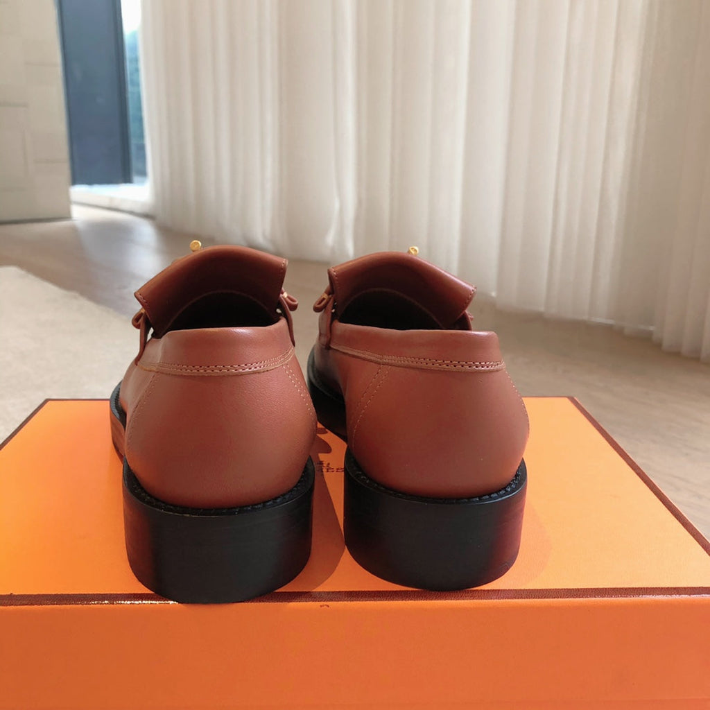 HERMES IMPACT LOAFER 25 CARAMEL CALFSKIN