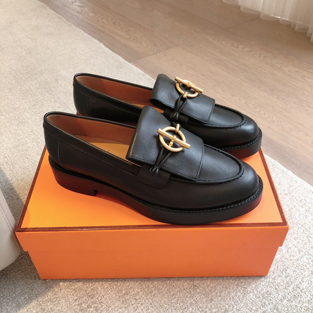 HERMES IMPACT LOAFER 25 BLACK CALFSKIN