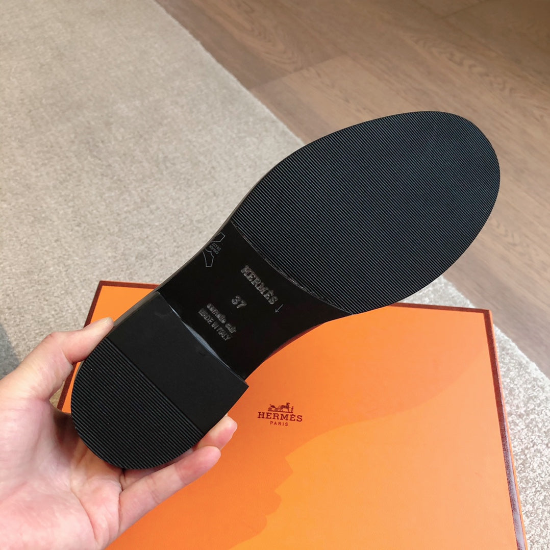 HERMES IMPACT LOAFER 25 BLACK CALFSKIN