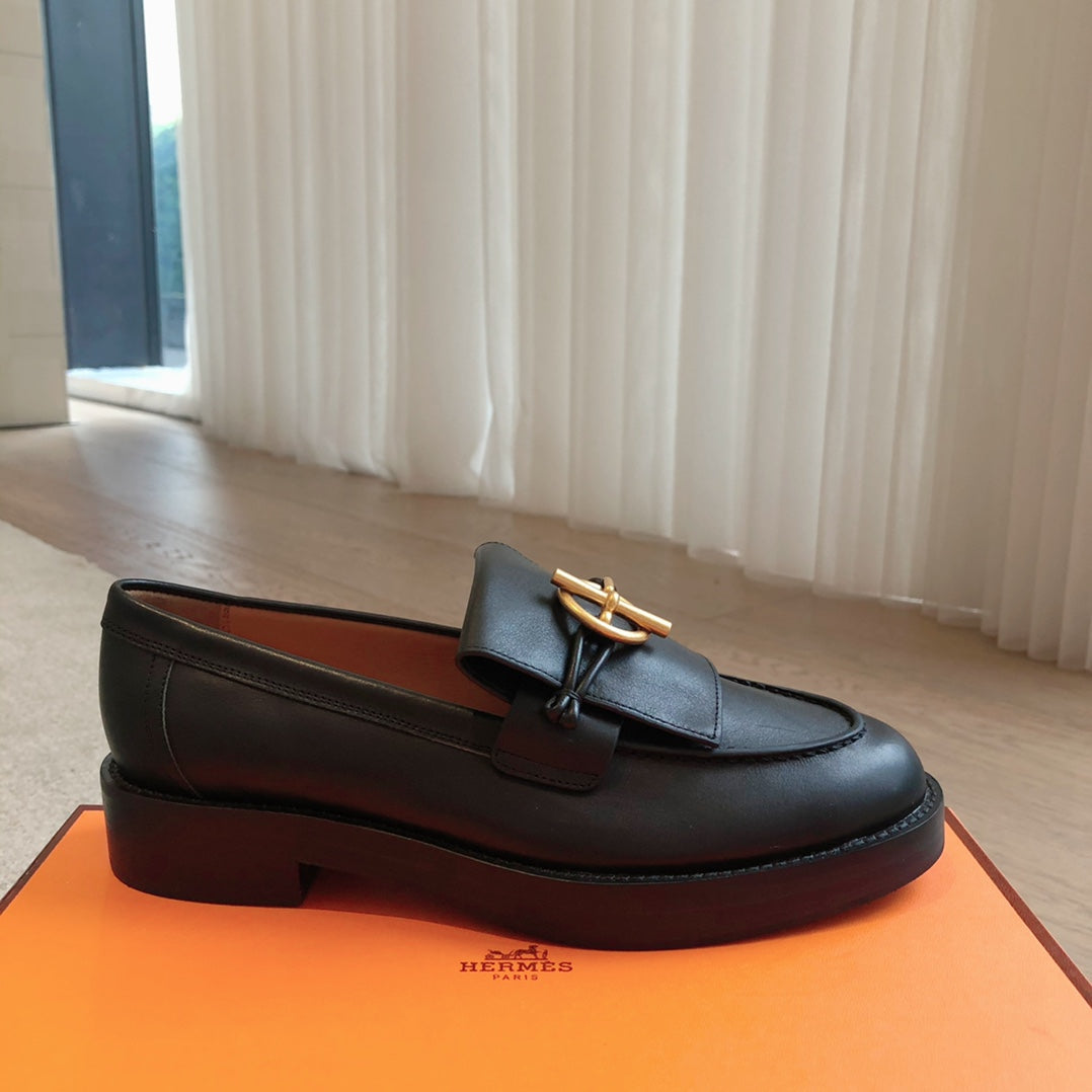 HERMES IMPACT LOAFER 25 BLACK CALFSKIN