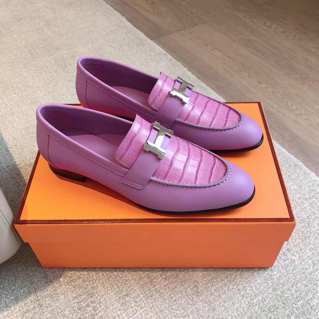 HERMES PARIS LOAFER LILAC CALFSKIN