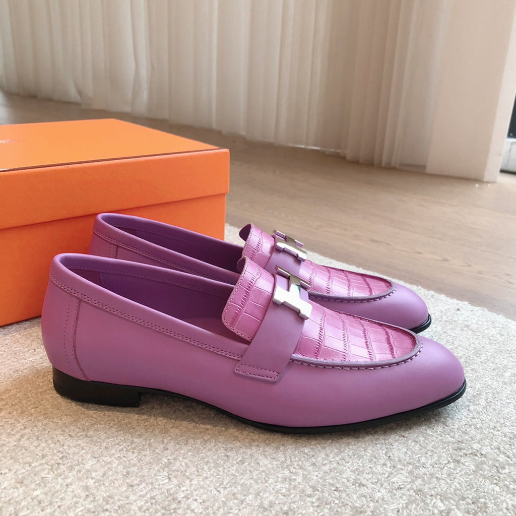 HERMES PARIS LOAFER LILAC CALFSKIN