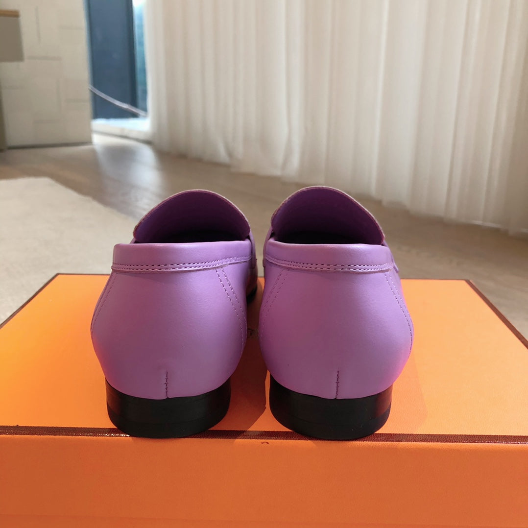HERMES PARIS LOAFER LILAC CALFSKIN