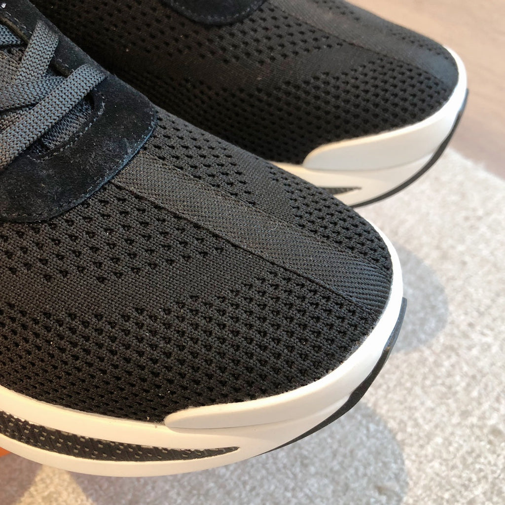 HERMES HEROS SNEAKER IN BLACK BREATHABLE MESH FABRIC