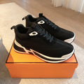 HERMES HEROS SNEAKER IN BLACK BREATHABLE MESH FABRIC