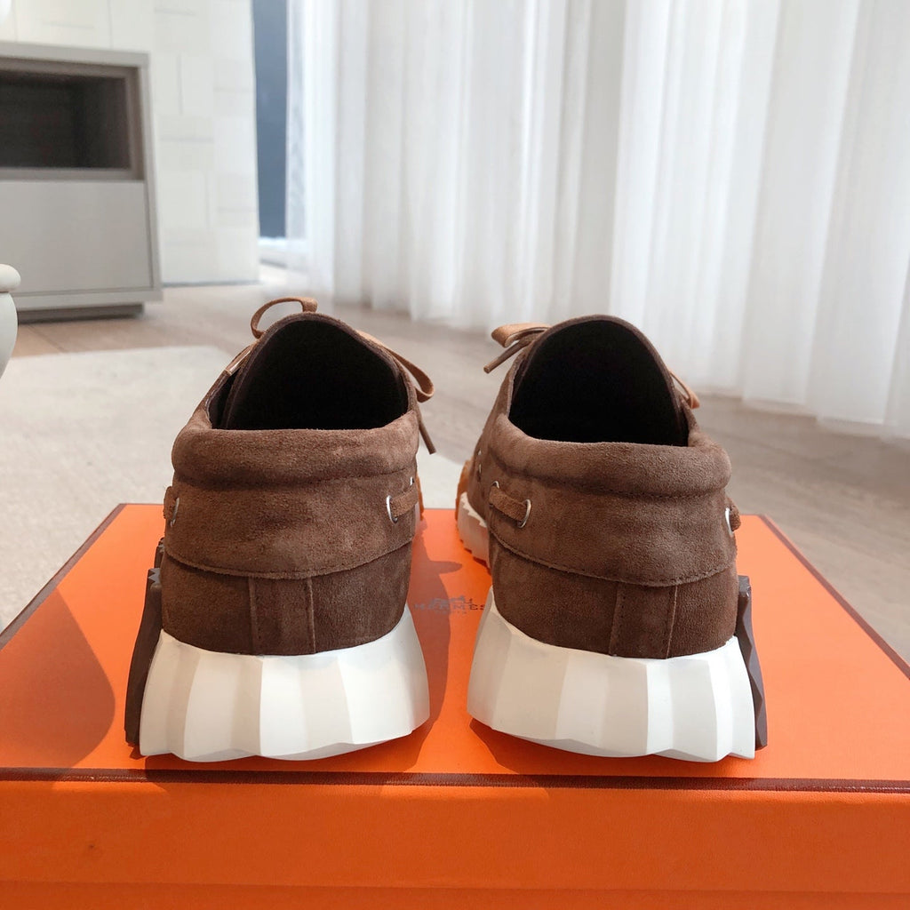HERMES KETCH SNEAKER IN COCOA BROWN SUEDE