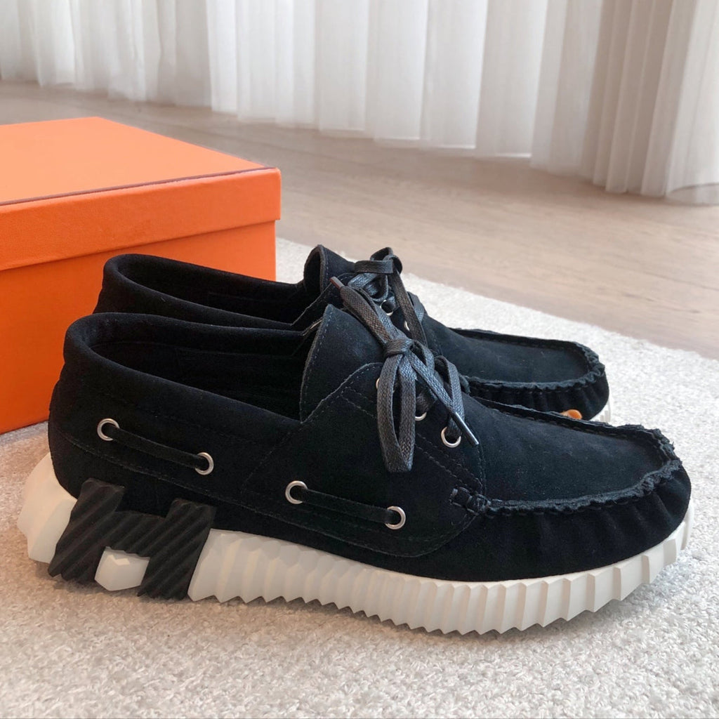 HERMES KETCH SNEAKER IN BLACK SUEDE