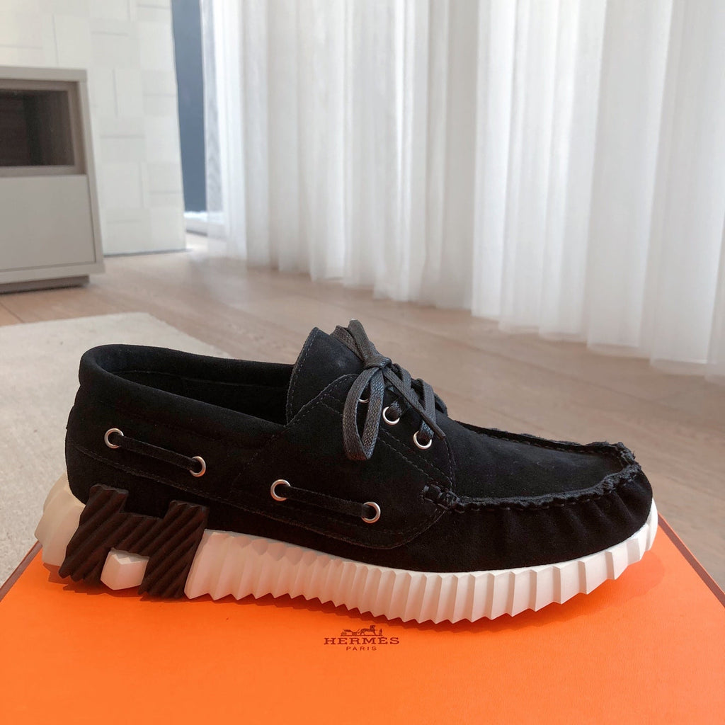 HERMES KETCH SNEAKER IN BLACK SUEDE