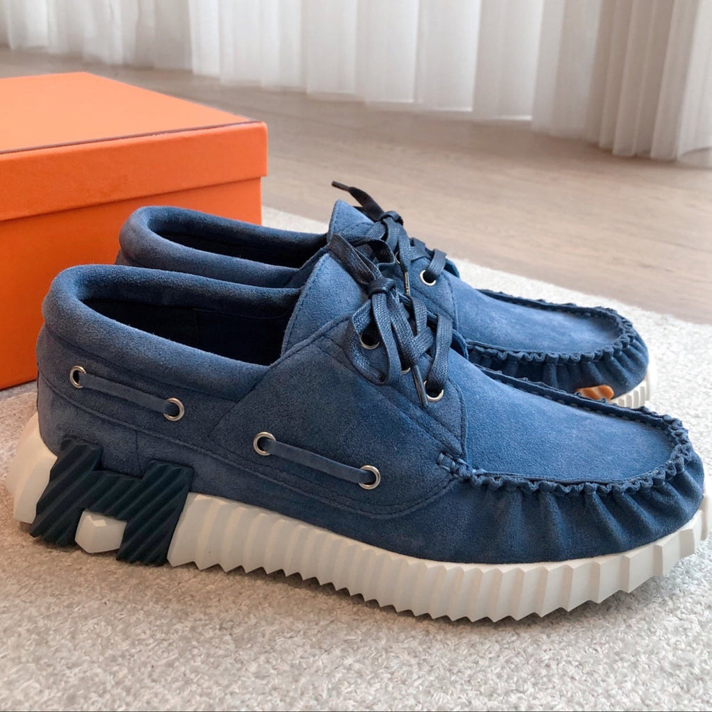 HERMES KETCH SNEAKER IN ROYAL BLUE SUEDE