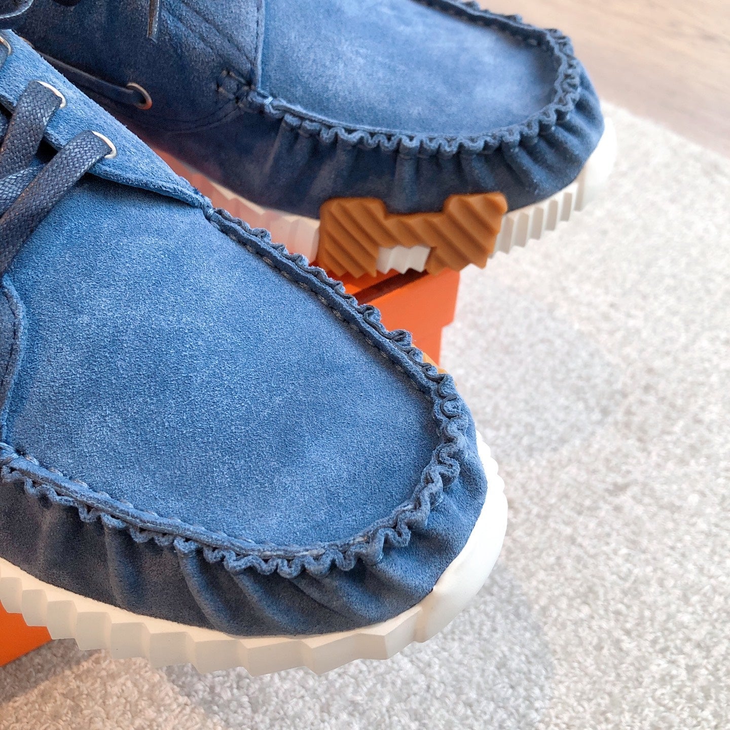 HERMES KETCH SNEAKER IN ROYAL BLUE SUEDE