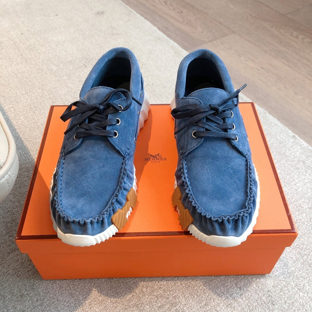 HERMES KETCH SNEAKER IN ROYAL BLUE SUEDE