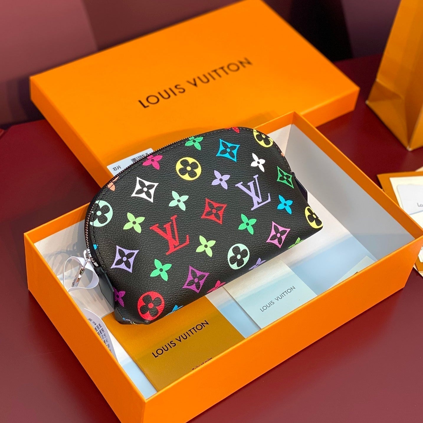 LOUIS VUITTON COSMETIC POUCH PM 19 IN COLORFUL MONOGRAM CANVAS
