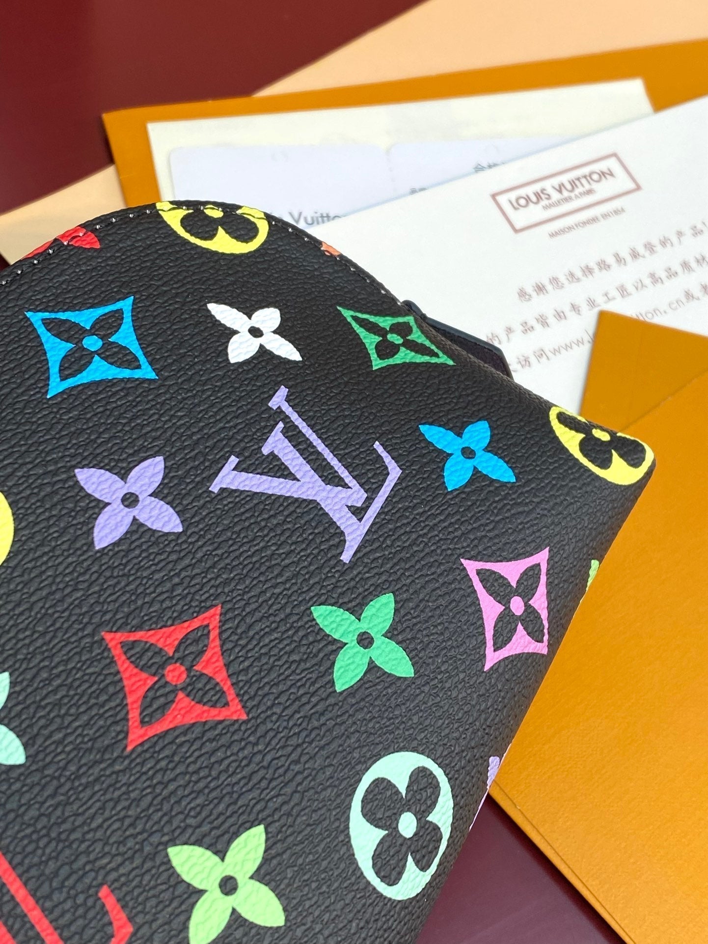 LOUIS VUITTON COSMETIC POUCH PM 19 IN COLORFUL MONOGRAM CANVAS