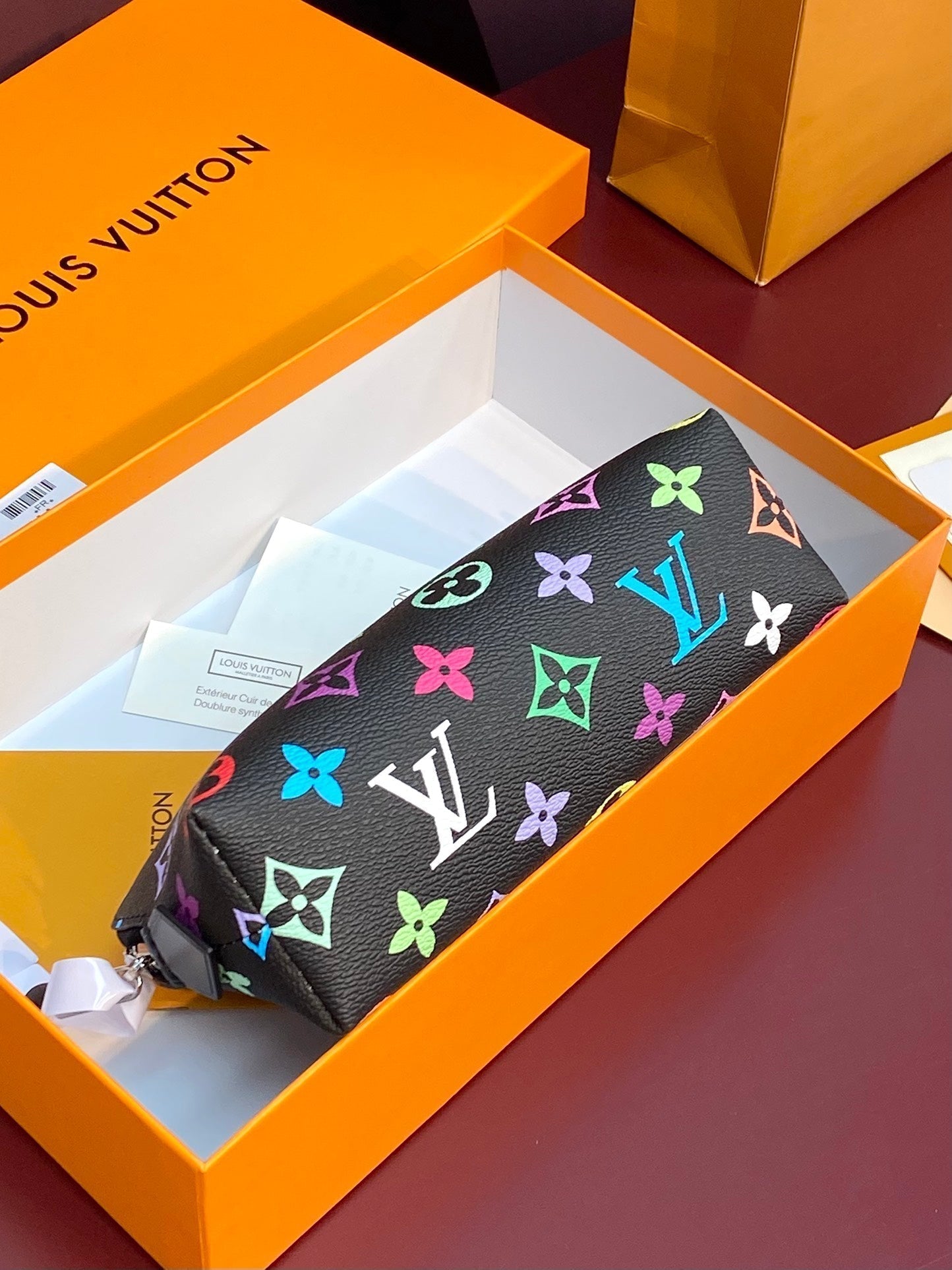 LOUIS VUITTON COSMETIC POUCH PM 19 IN COLORFUL MONOGRAM CANVAS