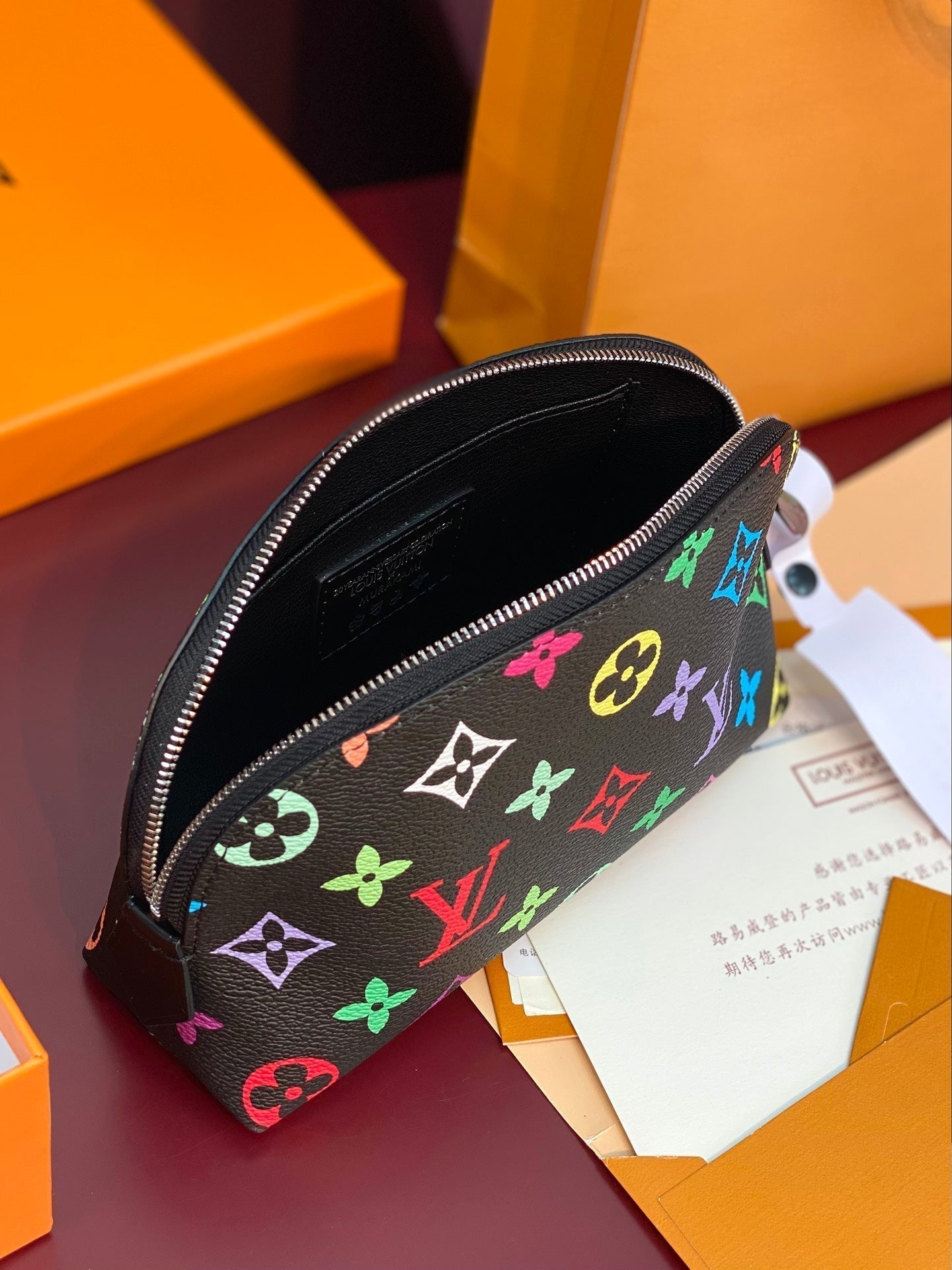 LOUIS VUITTON COSMETIC POUCH PM 19 IN COLORFUL MONOGRAM CANVAS