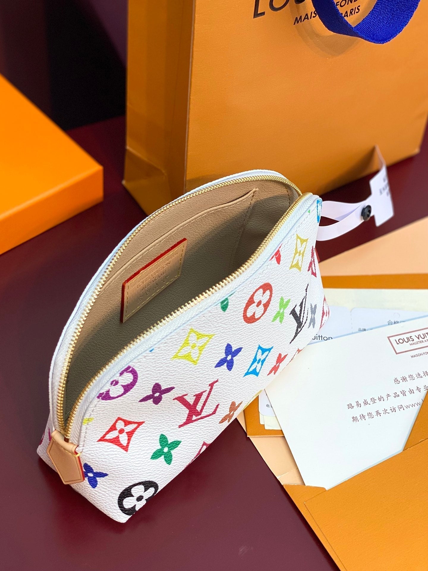 LOUIS VUITTON COSMETIC POUCH PM 19 IN MULTICOLOR MONOGRAM CANVAS