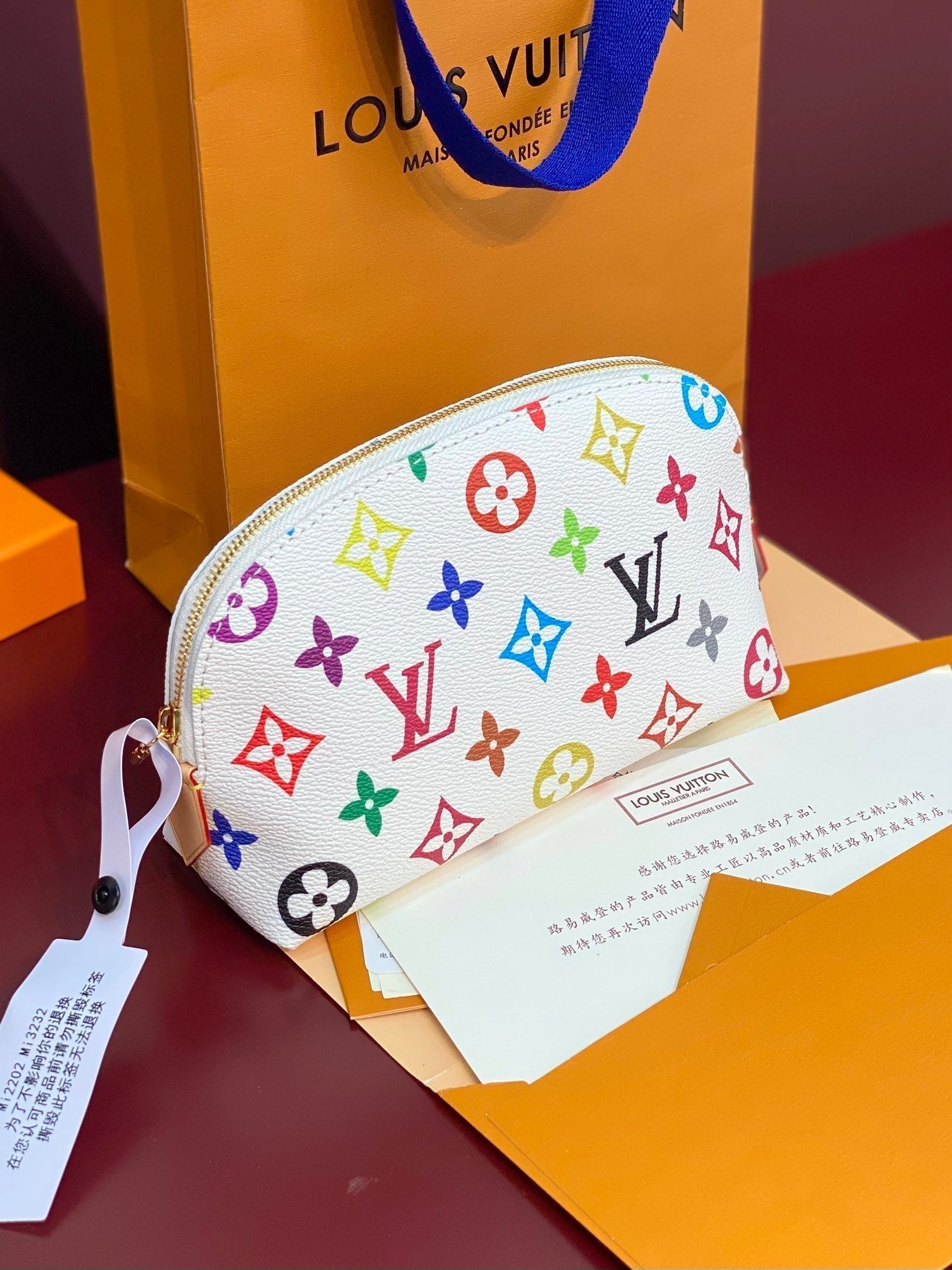 LOUIS VUITTON COSMETIC POUCH PM 19 IN MULTICOLOR MONOGRAM CANVAS