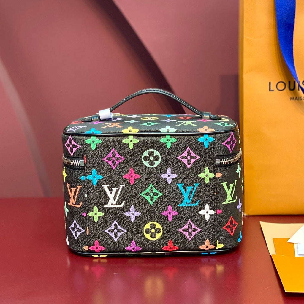LOUIS VUITTON NICE BB 20 IN COLORFUL MONOGRAM CANVAS SILVER ZIPPER