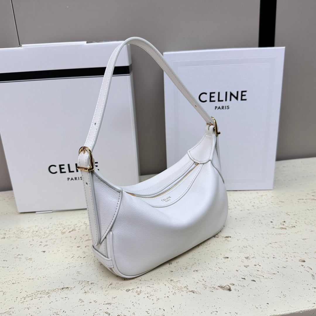 CELINE MINI 19 ROMY IN WHITE SUPPLE CALFSKIN