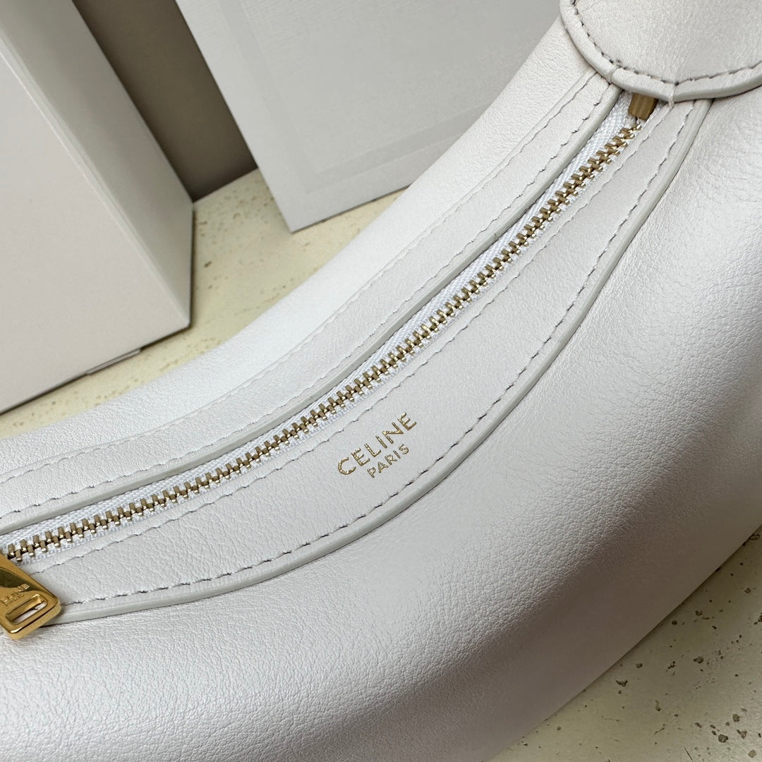 CELINE MINI 19 ROMY IN WHITE SUPPLE CALFSKIN