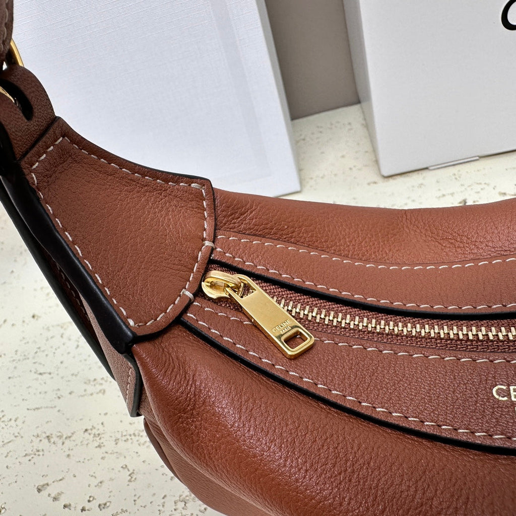 CELINE MINI 19 ROMY IN BRONZE BROWN SUPPLE CALFSKIN