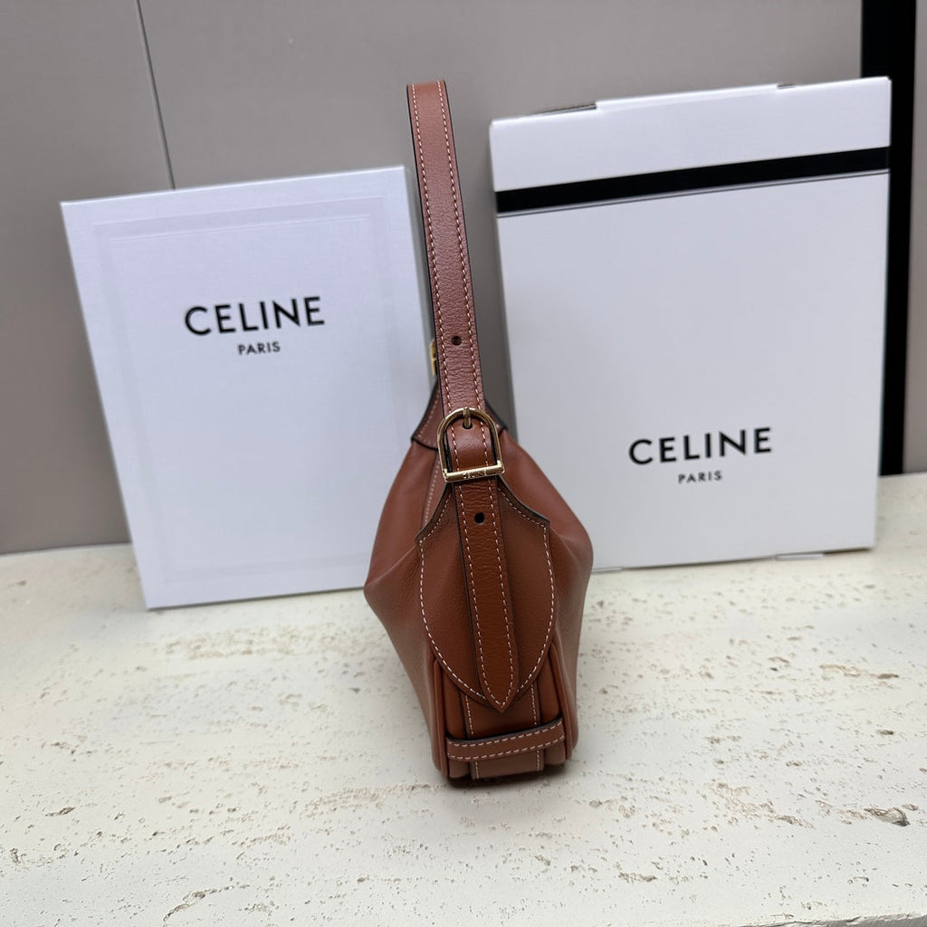 CELINE MINI 19 ROMY IN BRONZE BROWN SUPPLE CALFSKIN