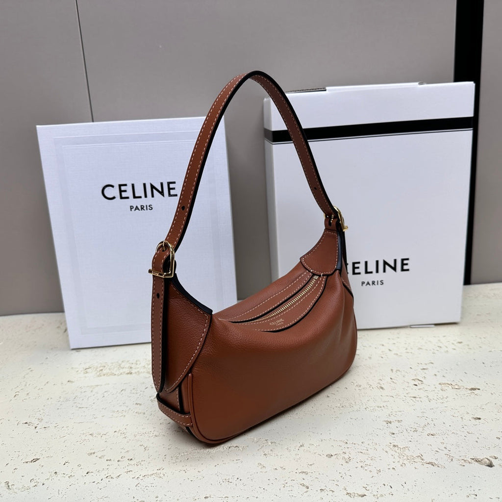 CELINE MINI 19 ROMY IN BRONZE BROWN SUPPLE CALFSKIN
