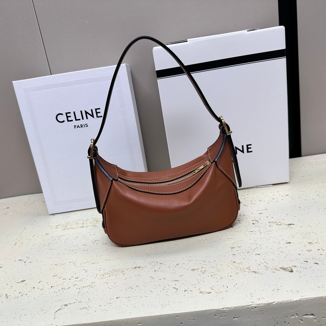 CELINE MINI 19 ROMY IN BRONZE BROWN SUPPLE CALFSKIN