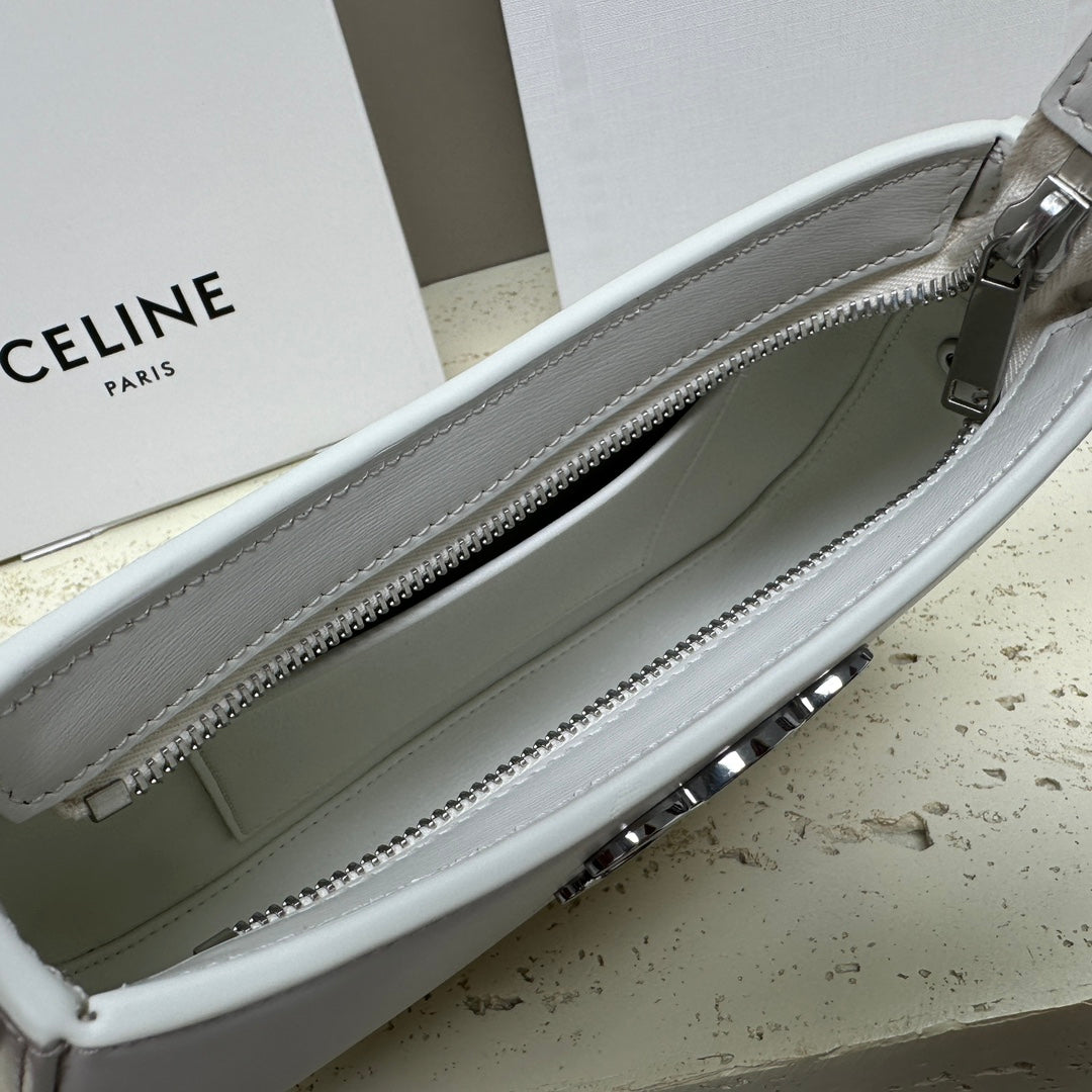 CELINE MINI 22 TILLY BAG IN WHITE SHINNY CALFSKIN