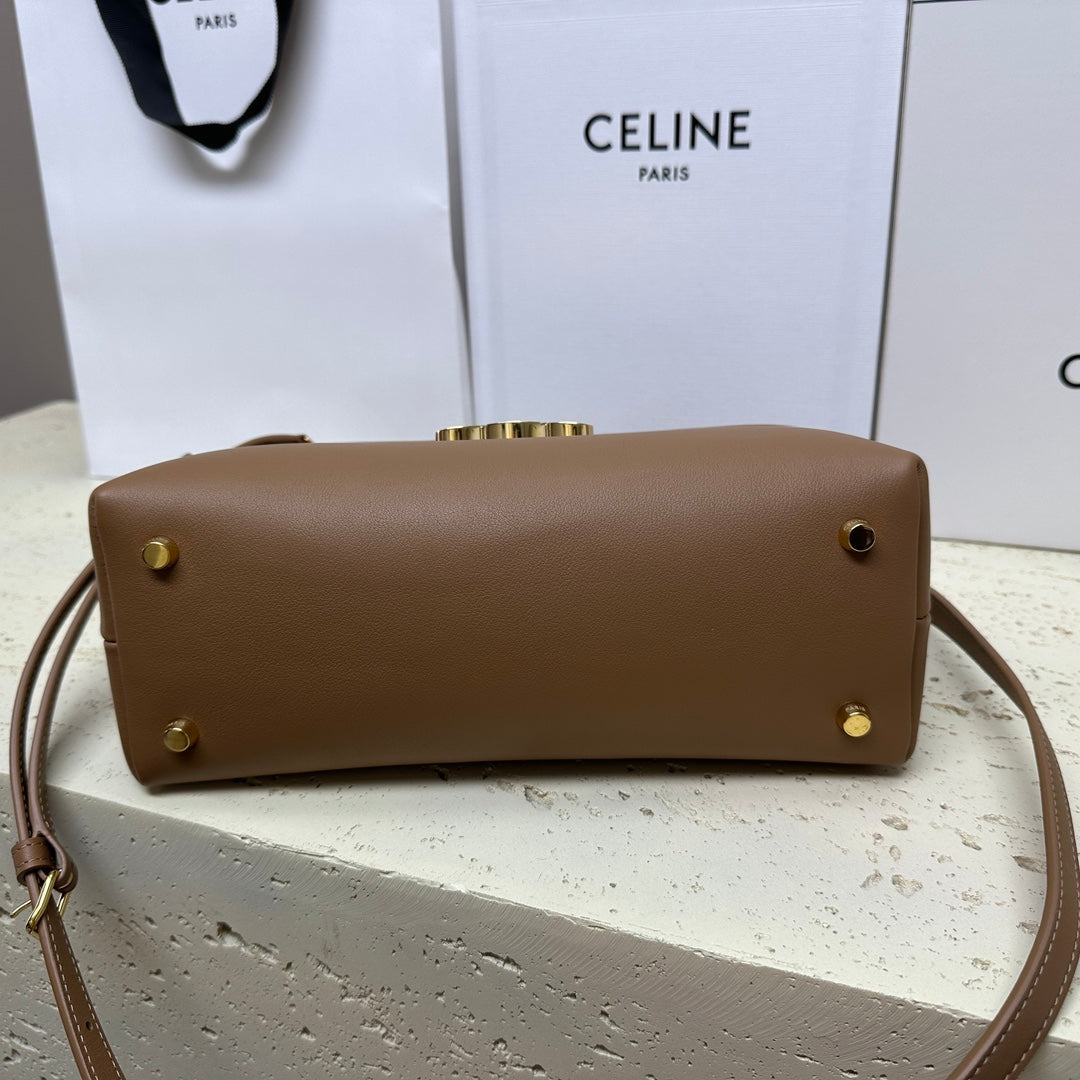 CELINE NINO TEEN MEDIUM 25 BAG IN CHOCOLATE BROWN SOLF CALFSKIN