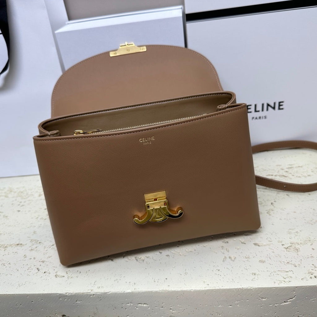 CELINE NINO TEEN MEDIUM 25 BAG IN CHOCOLATE BROWN SOLF CALFSKIN