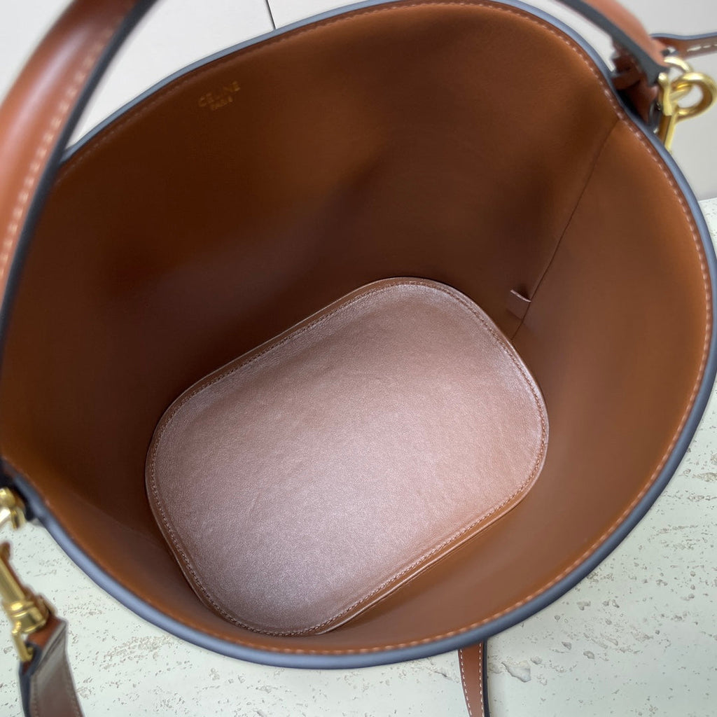 CELINE MEDIUM 28 LOUISE BAG IN BRONZE BROWN SMOOTH CALFSKIN