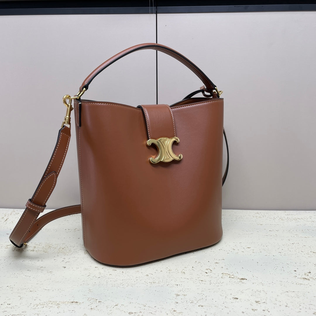 CELINE MEDIUM 28 LOUISE BAG IN BRONZE BROWN SMOOTH CALFSKIN