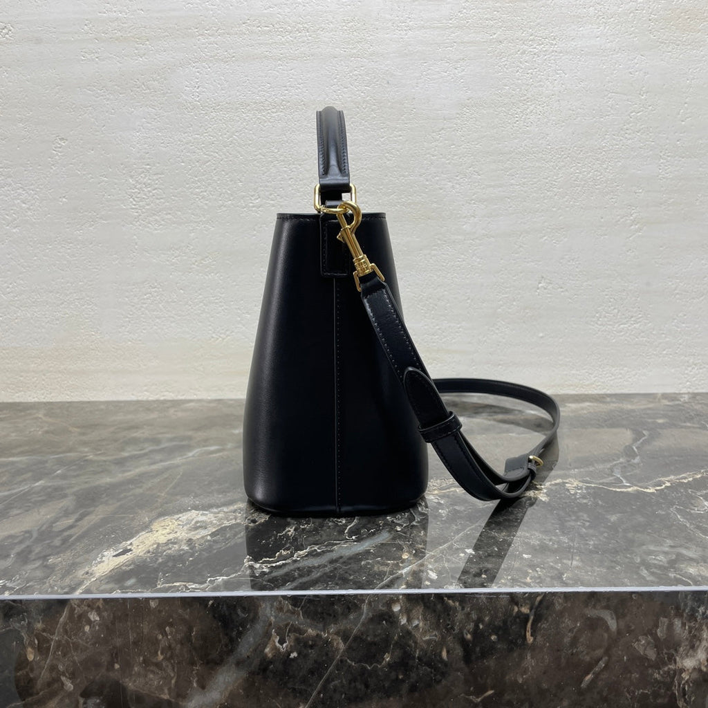 CELINE MINI 19 LOUISE BAG IN BLACK SMOOTH CALFSKIN