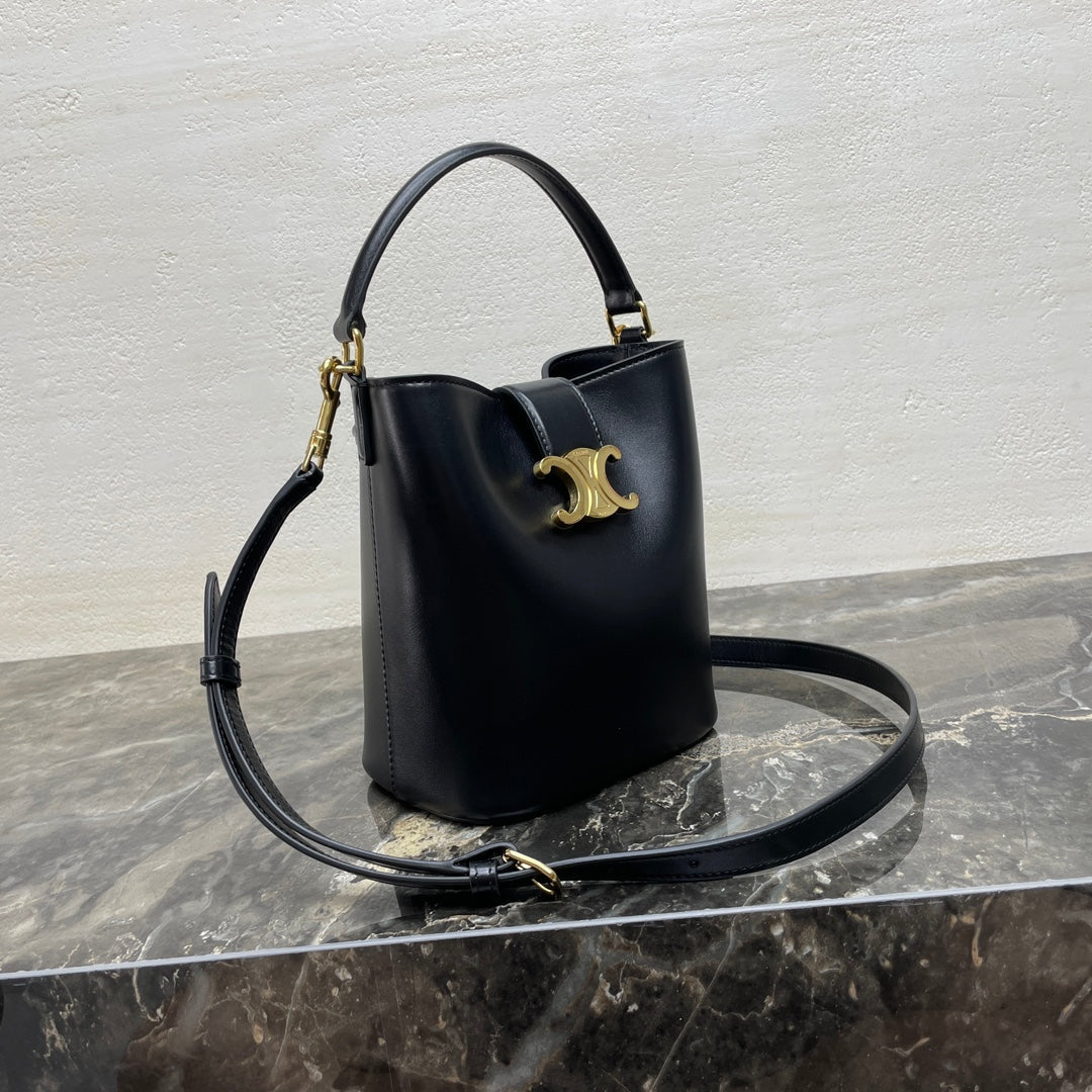 CELINE MINI 19 LOUISE BAG IN BLACK SMOOTH CALFSKIN
