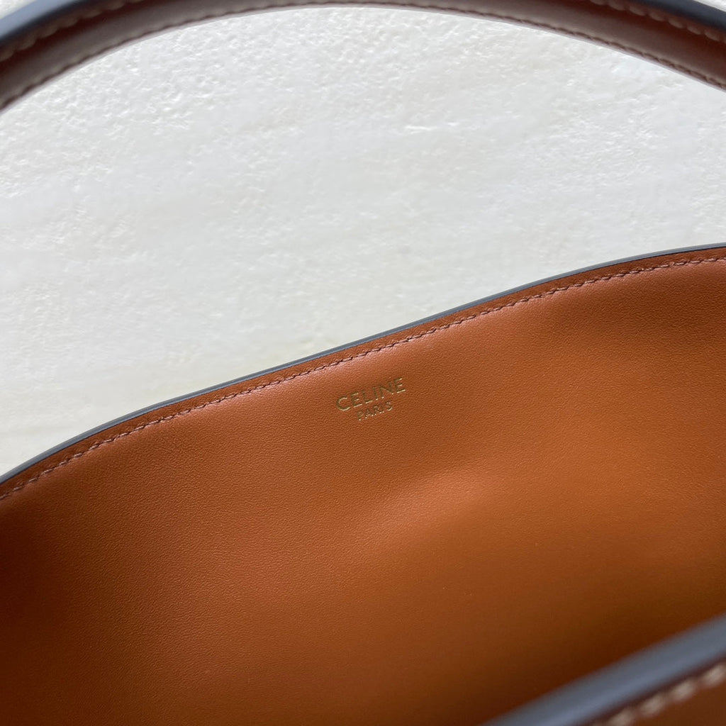 CELINE MINI 19 LOUISE BAG IN BRONZE BROWN SMOOTH CALFSKIN